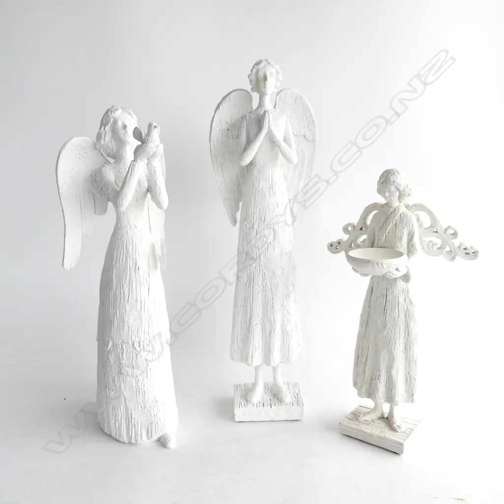 3x WHITE CHRISTMAS ANGELS TALLEST 405mm Image 1++