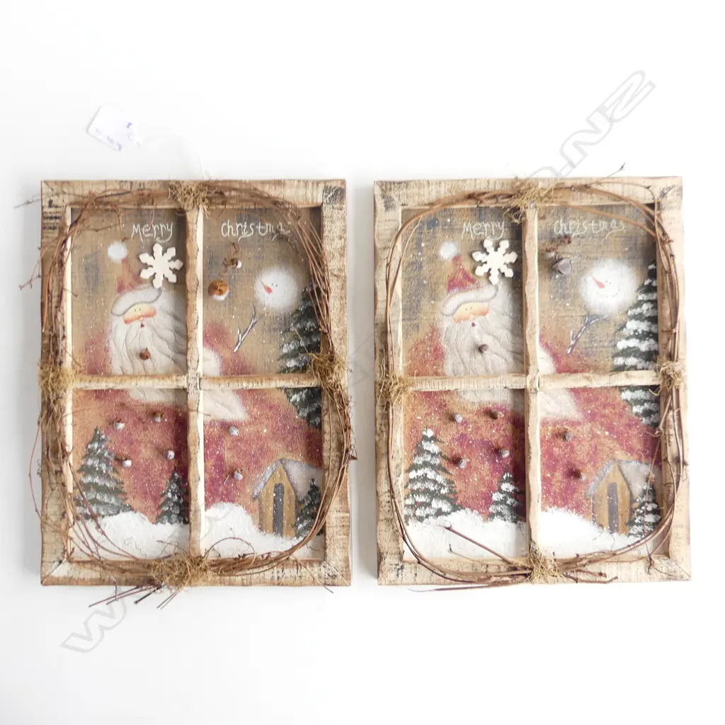 PAIR WOODEN CHRISTMAS  DECORATIONS IN SHAPE OF WINDOWS HEIGHT  300mm Image 1++