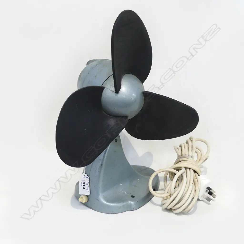 VINTAGE G.E.C. 10'' DESK FAN w. RUBBER BLADES H.325mm Image 1++