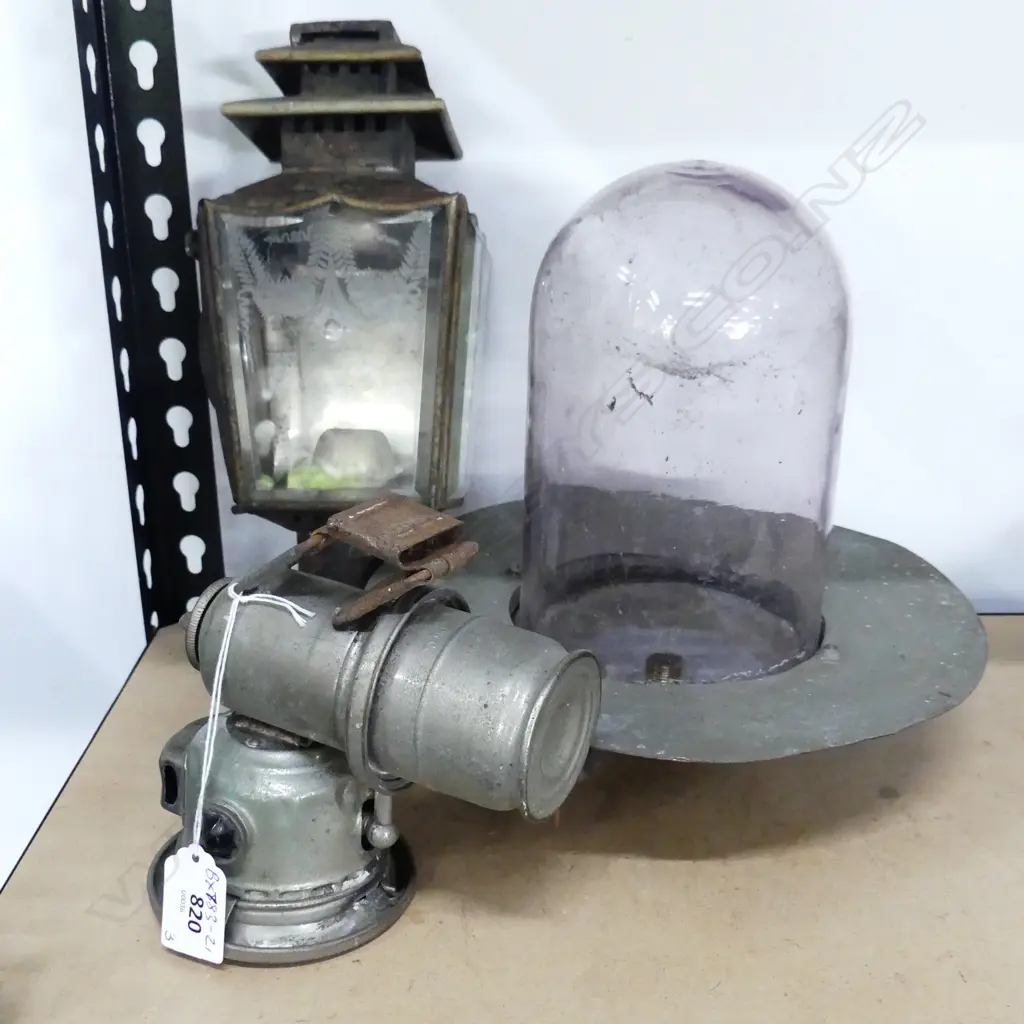 VINTAGE COACH LANTERN + CARBINE BICYCLE LAMP + BUNKER LAMP Image 1++