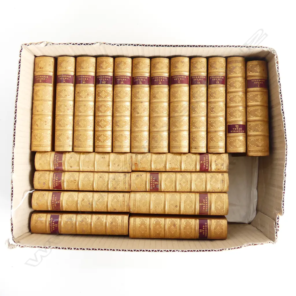 20 VOLUMES 1849 M. Tullii Ciceronis Opera Quae Supersunt Omnia, Secundum Optimas Novissimasque Editiones. Leather bound Image 1++
