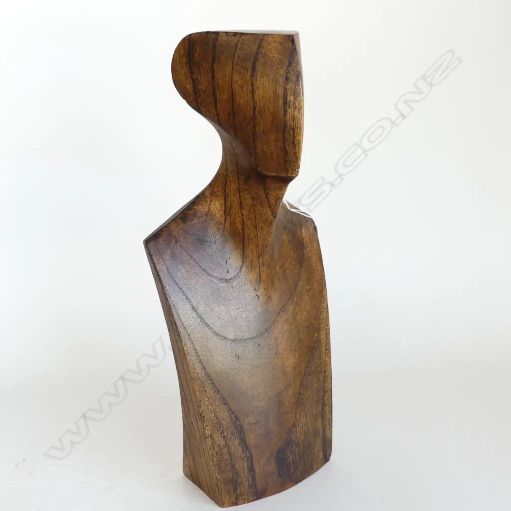 CARVED WOODEN JEWELLERY DISPLAY BUST H.395mm Image 1++