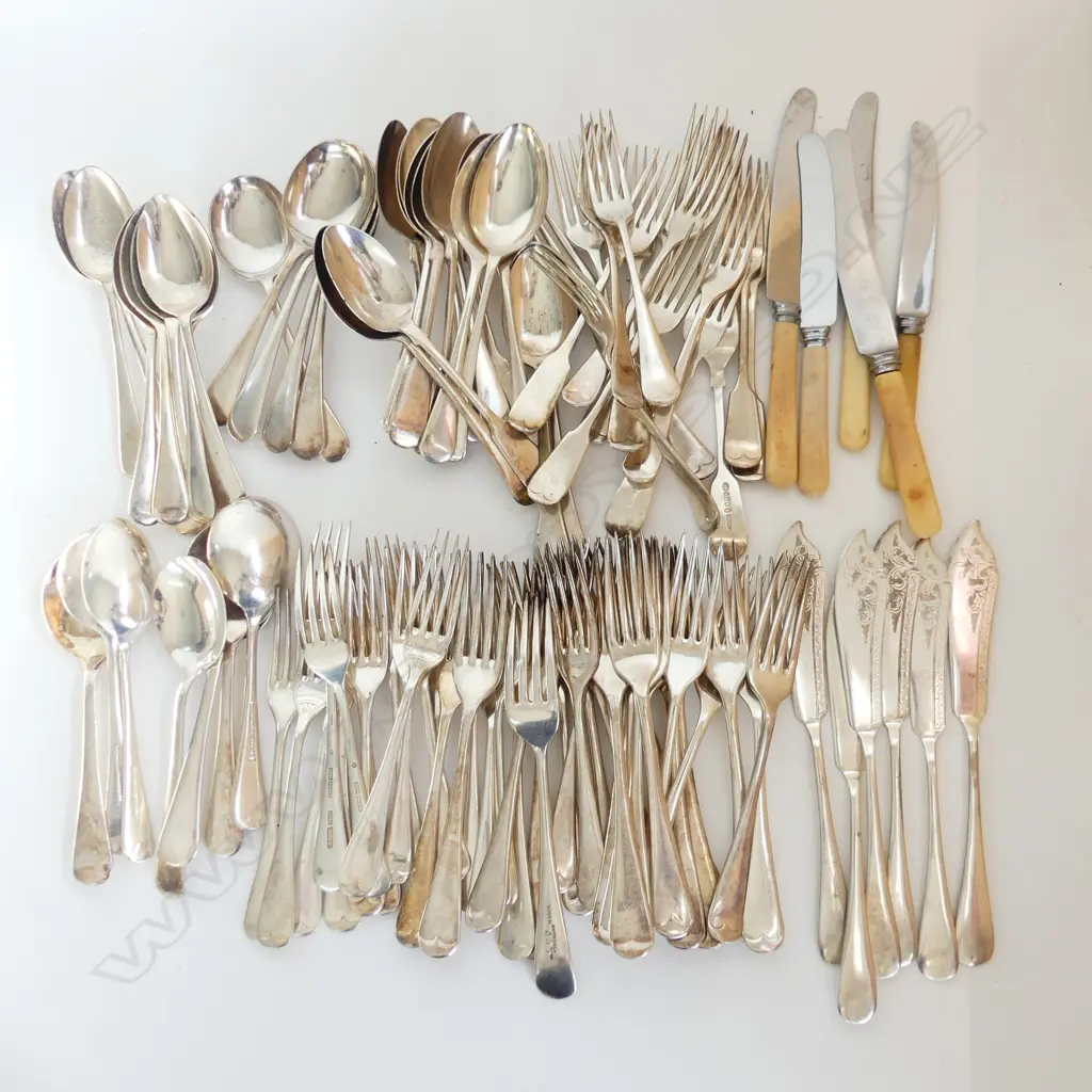 ASSORTED OLD SILVER PLATE CUTLERY Image 1++