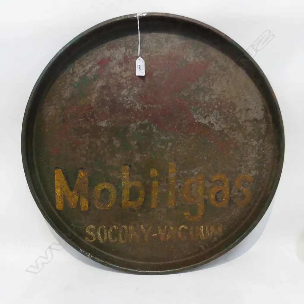 LG VINTAGE STYLE METAL TRAY 'MOBILGAS' 550mm dia Image 1++