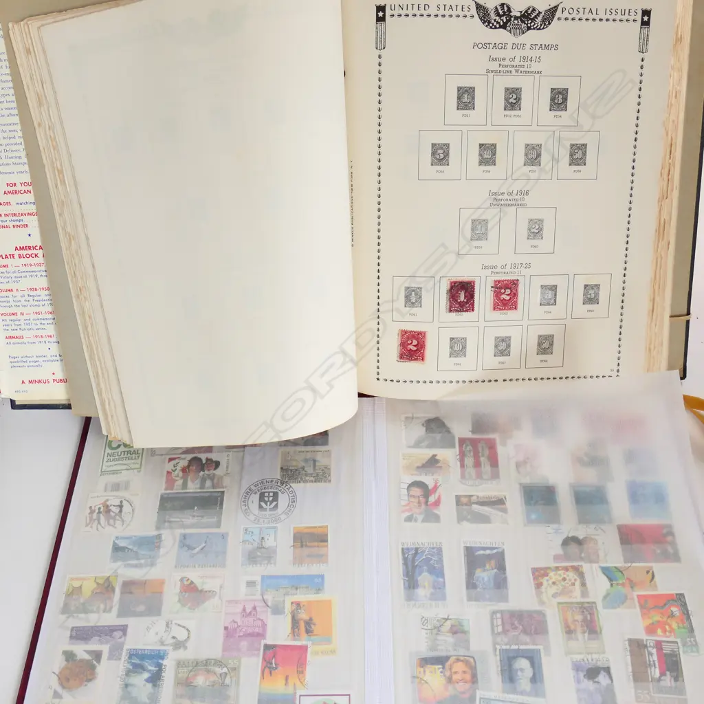 2 STAMP ALBUMS: COLLECTIONS of USA & Austrian STAMPS  Image 1++