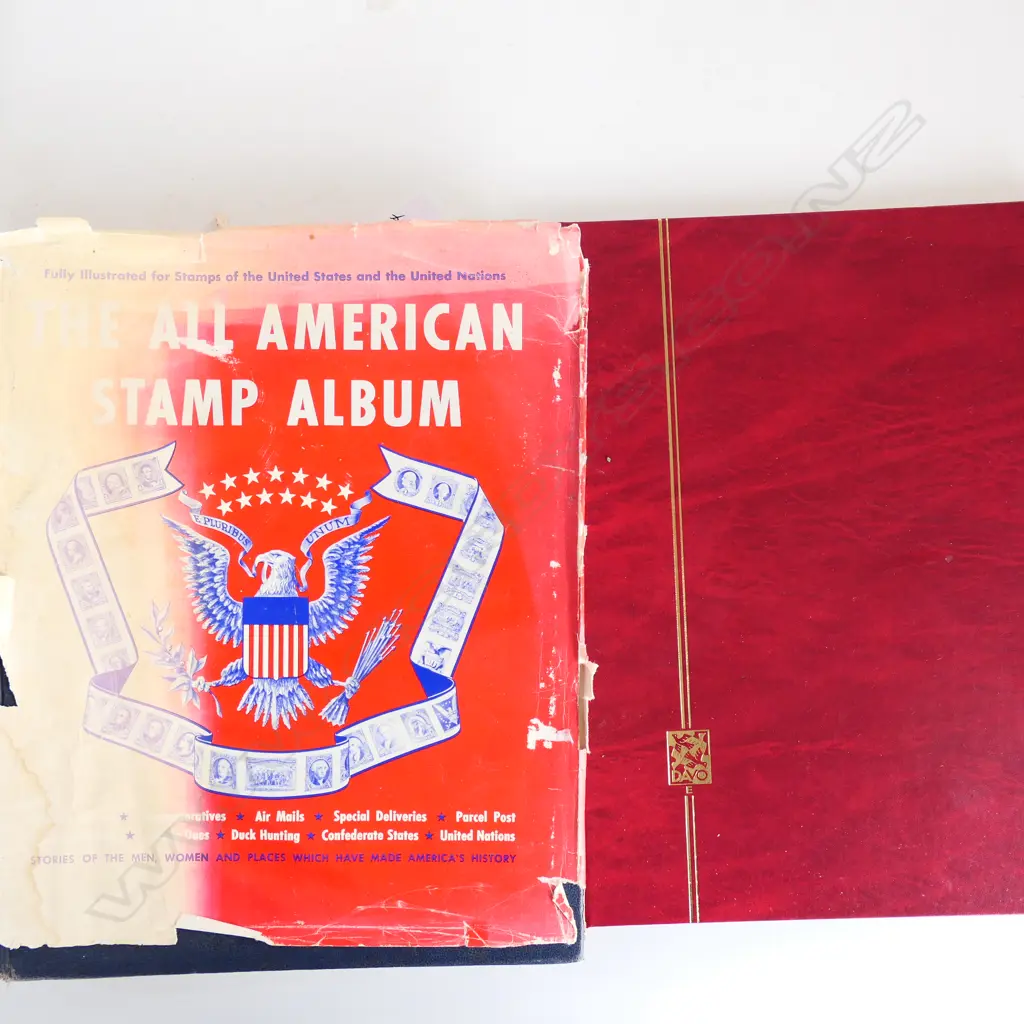 2 STAMP ALBUMS: COLLECTIONS of USA & Austrian STAMPS  Image 1++