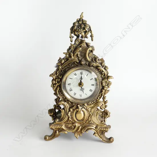 ANTIQUE STYLE BRASS CLOCK H.330mm