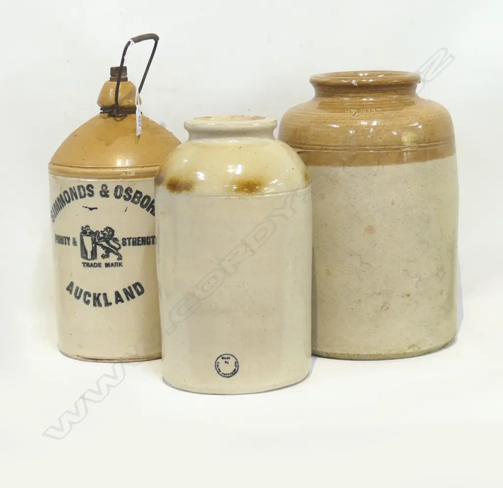 3 VINTAGE CERAMIC CROCKS H.340mm Image 1++