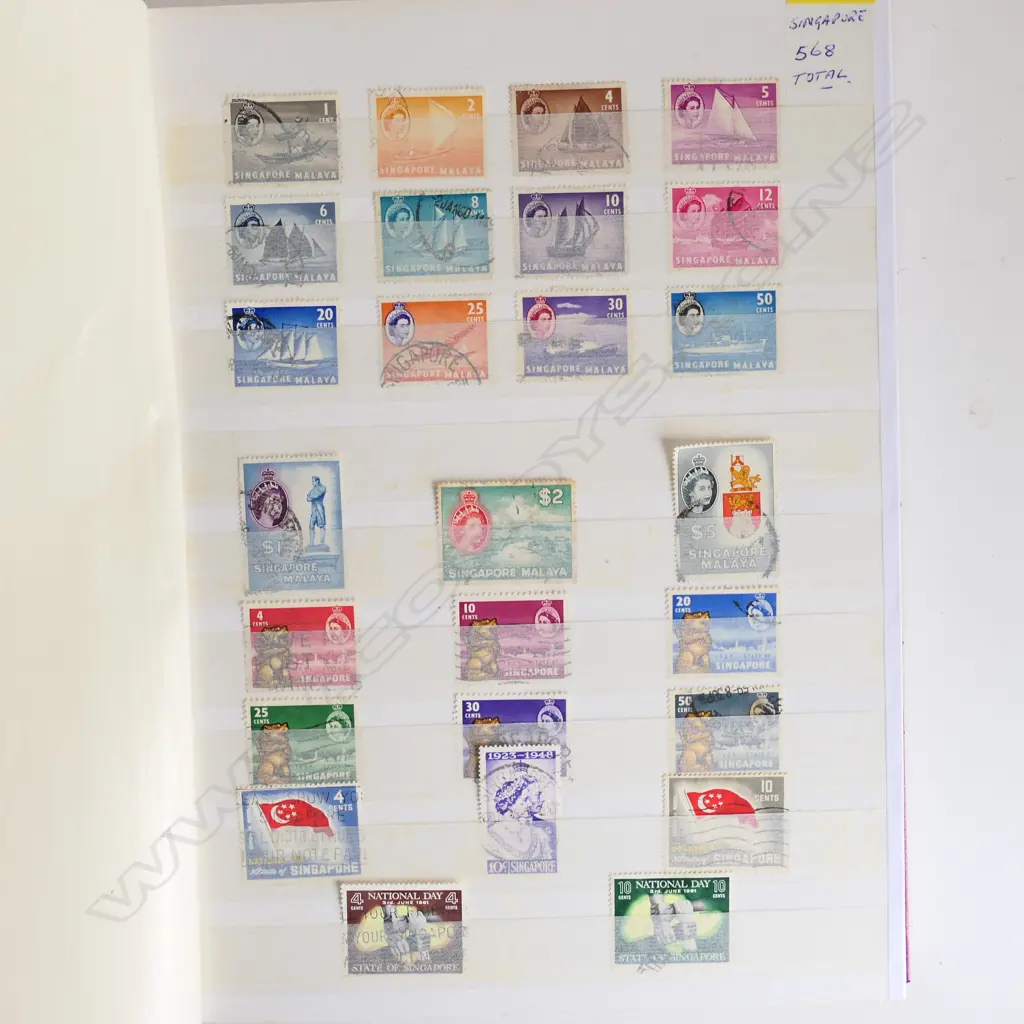 A Lighthouse stamp album of Singapore and Hong Kong stamps Image 1++