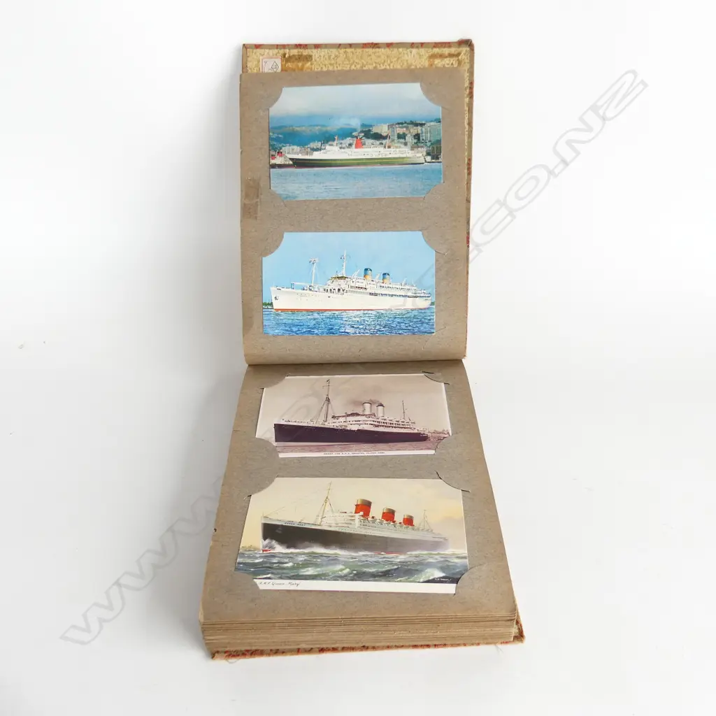 VINTAGE ALBUM; 92 SHIP & AIRCRAFT POSTCARDS Image 1++