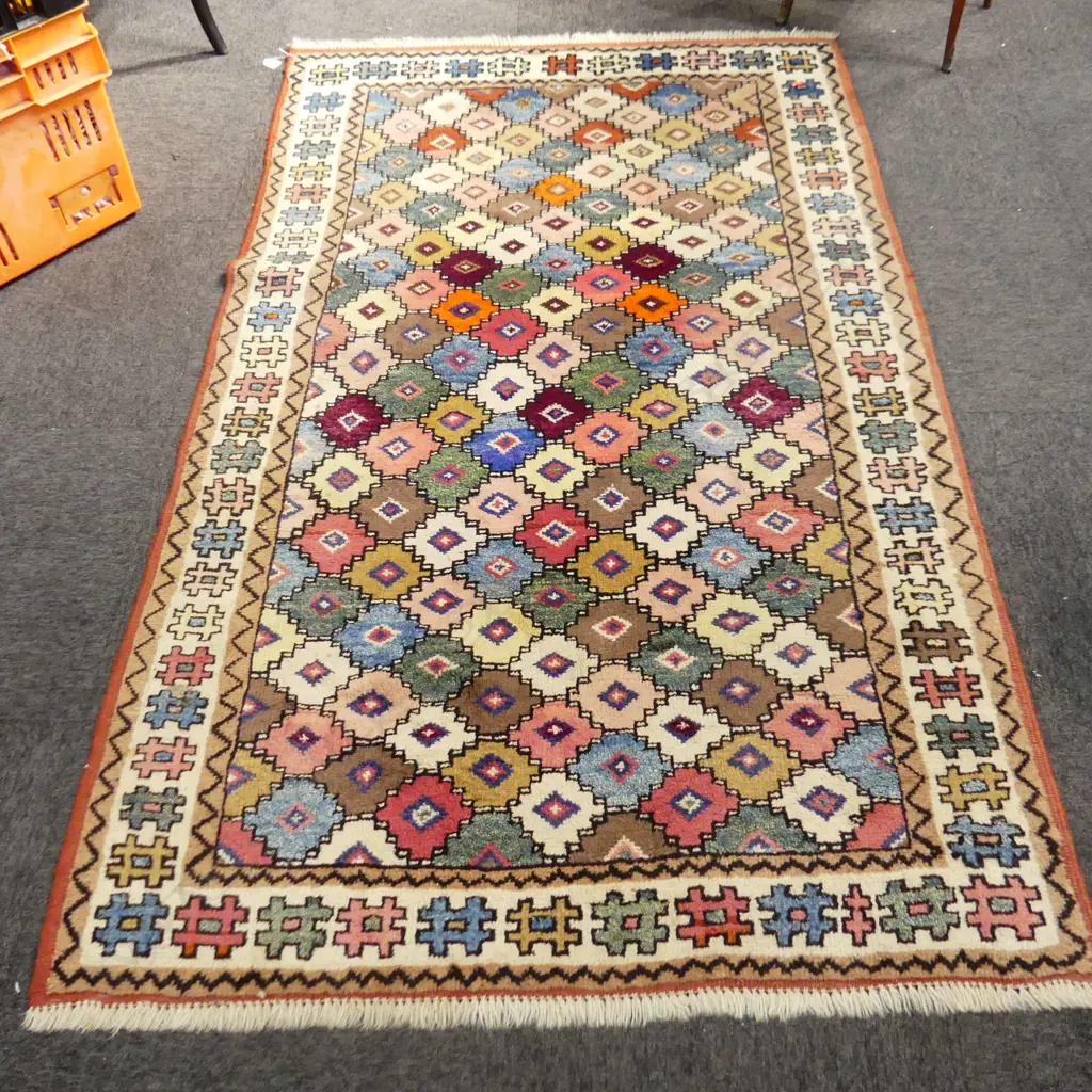 HAND KNOTTED ALL WOOL RUG 1950x1130mm Image 1++
