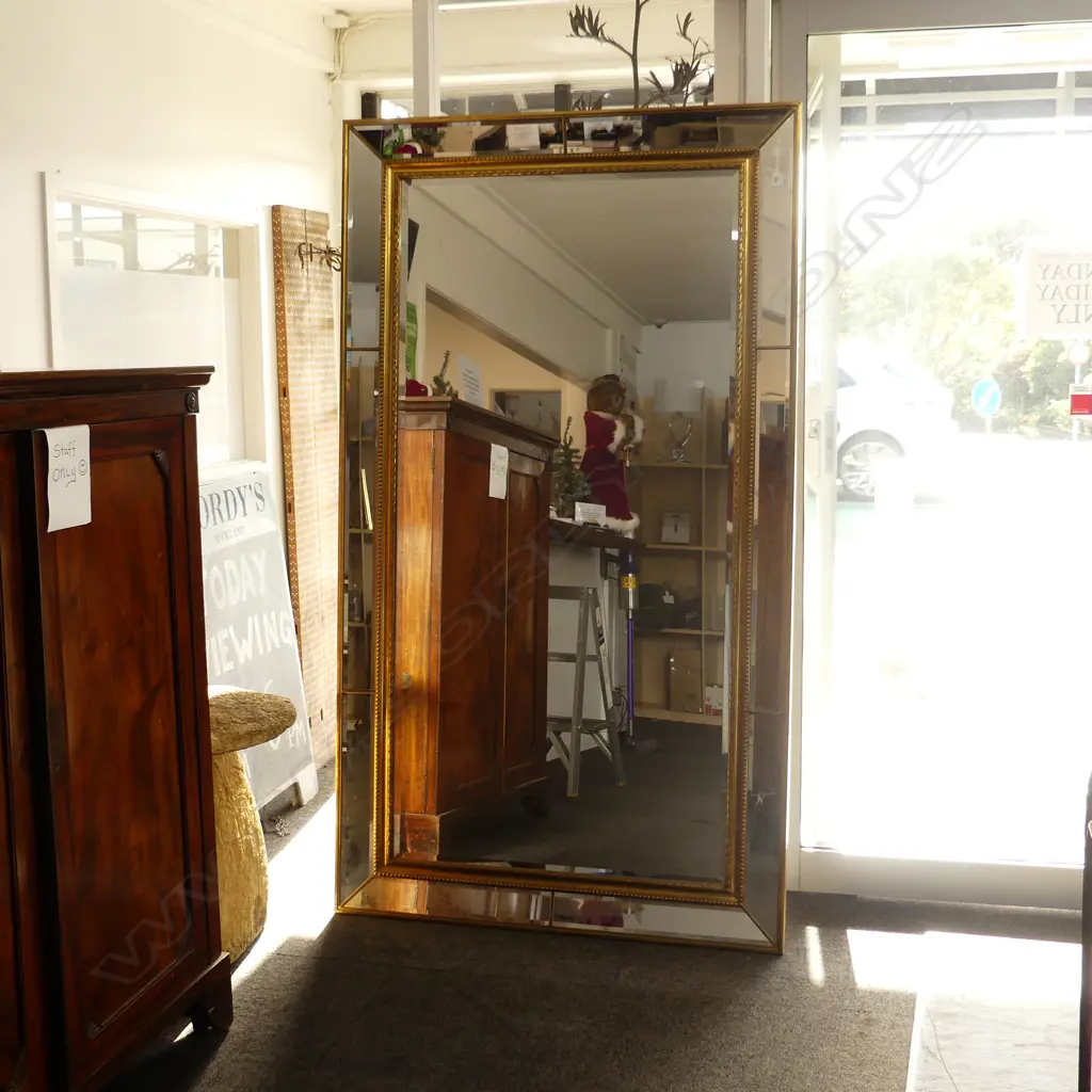 VERY LARGE ORNATE GILT FRAMED MIRROR. H 1975mm x 1125mm Image 1++