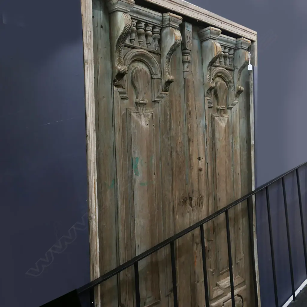 PR LGE EUROPEAN RUSTIC COUNTRY HOUSE DOORS molded panels w brackets & turnings. In frame 2645 x 1400mm. Image 1++