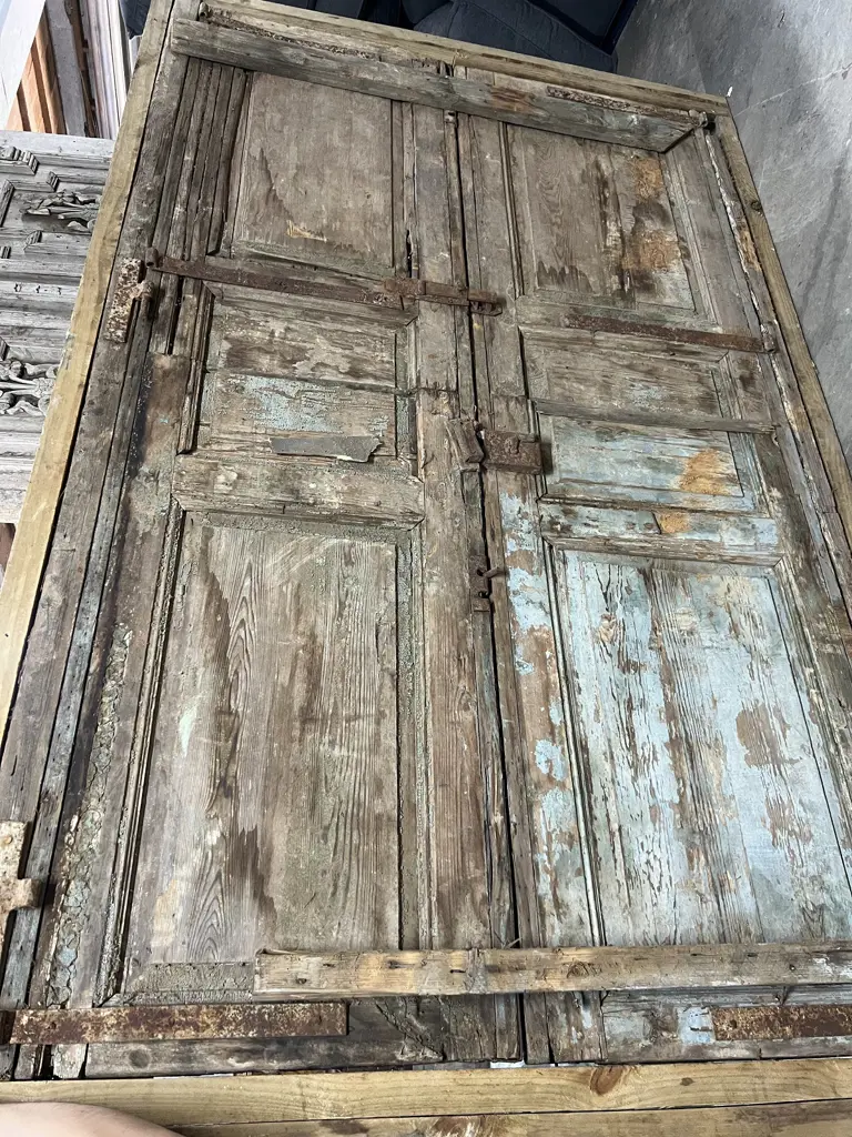 PR LGE EUROPEAN RUSTIC COUNTRY HOUSE DOORS H.2400mm. W.1480mm. Some distress Image 1++