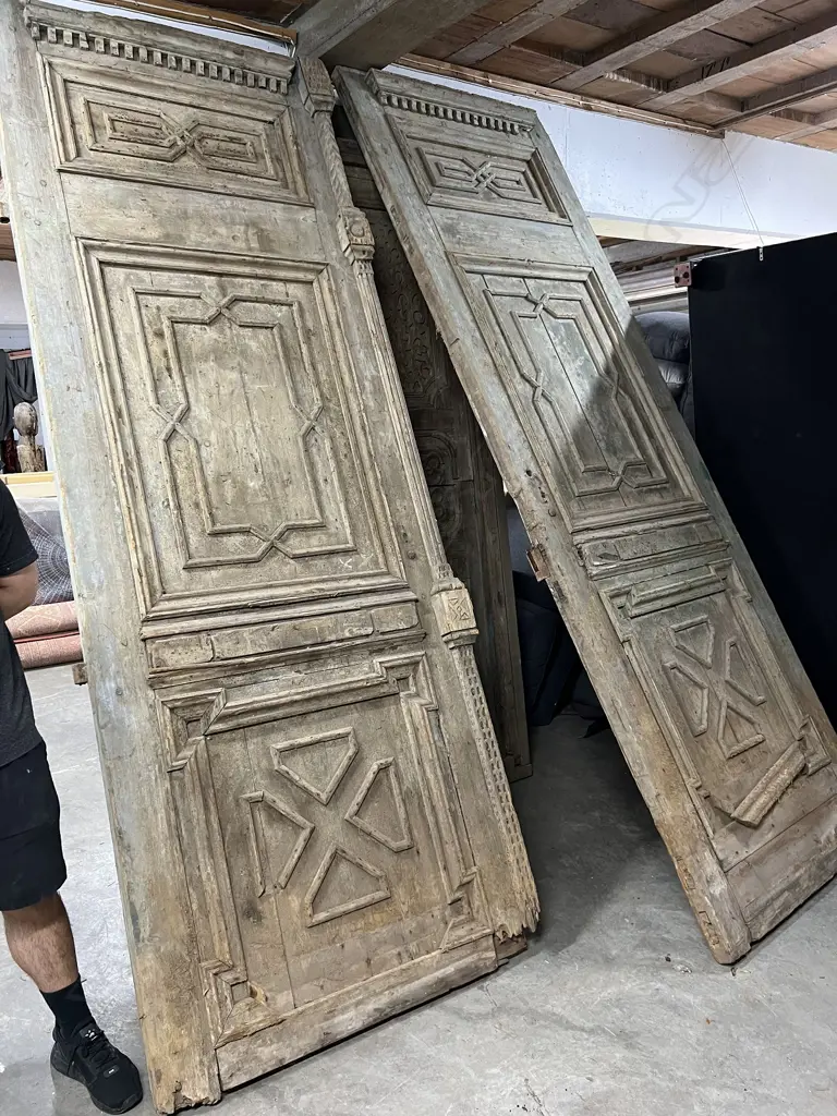 PR V.LGE EUROPEAN RUSTIC COUNTRY HOUSE DOORS H.3330mm. W.2210mm.  Some distress Image 1++