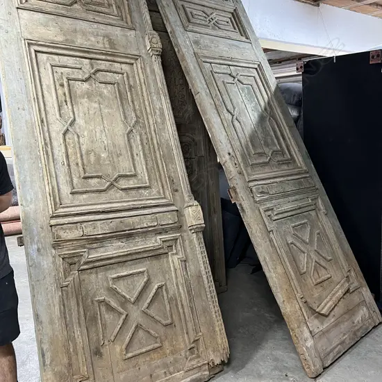 PR V.LGE EUROPEAN RUSTIC COUNTRY HOUSE DOORS H.3330mm. W.2210mm.  Some distress