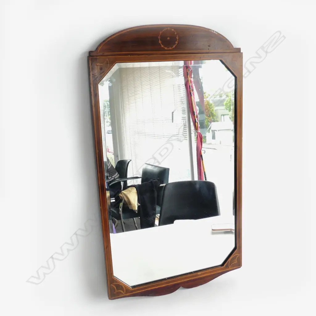 VINTAGE MIRROR; INLAID WOODEN FRAME 770x430mm Image 1++