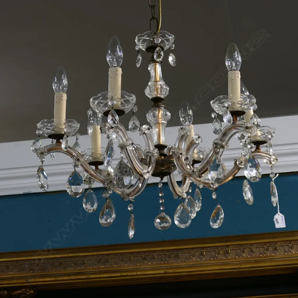 6 ARM CRYSTAL CHANDELIER 600mm dia Image 1++