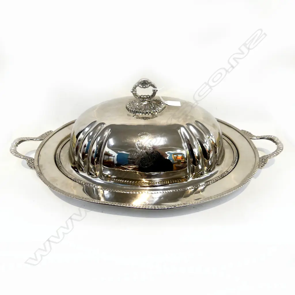 LG SILVER PLATE MEAT DISH COVER & PLATTER 690x415mm Image 1++