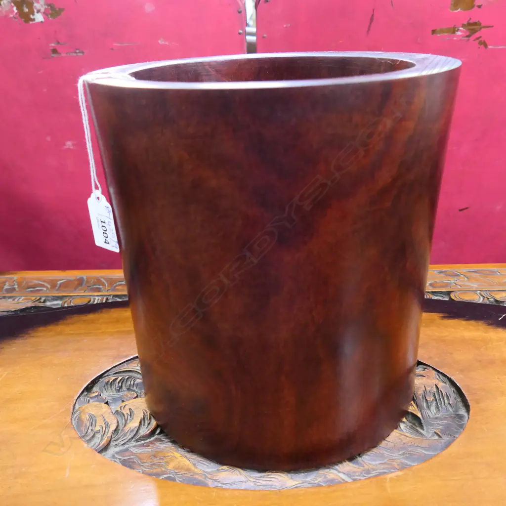LG CHINESE ROSEWOOD BRUSH POT H.220mm 21.5mm dia Image 1++