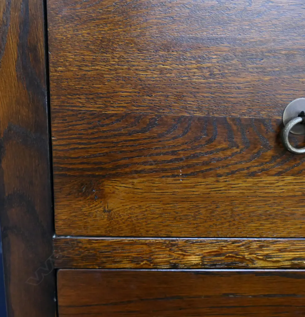 CONTEMPORARY TALL 5 DRAWER OAK CHEST OF DRAWERS H 1410 MM Image 1++