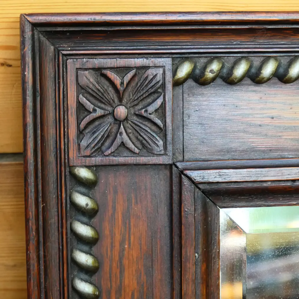 VINTAGE OAK FRAMED MIRROR 560x815mm Image 1++