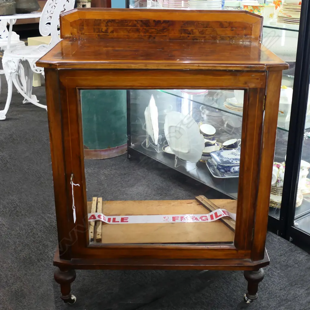 VICTORIAN GLAZED CABINET - NO BACK 610x355x815mm Image 1++