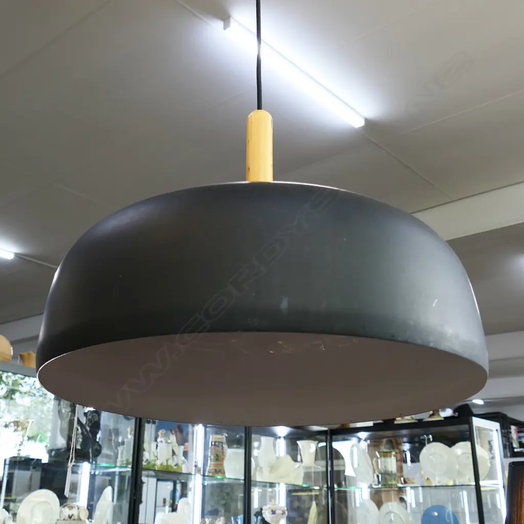 CONTEMPORARY BLACK METAL PENDANT LIGHT FITTING d 460 mm Image 1++
