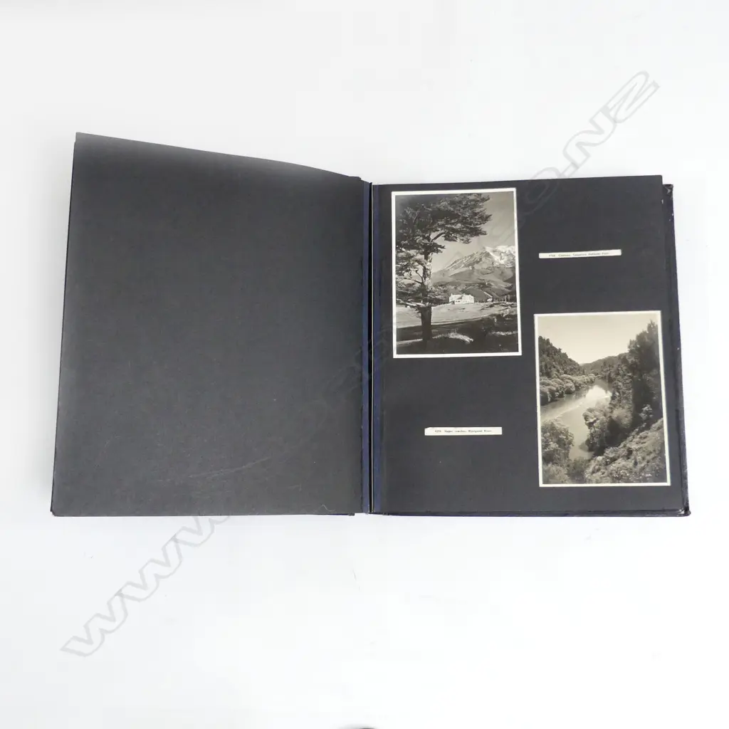 LARGE PHOTO ALBUM 'SCENES IN NEW ZEALAND' C1950S LG BL/WH IMAGES OF TOURIST SPOTS. INCLUDES PARATA TE TUHI MAORI CHIEF.  Image 1++