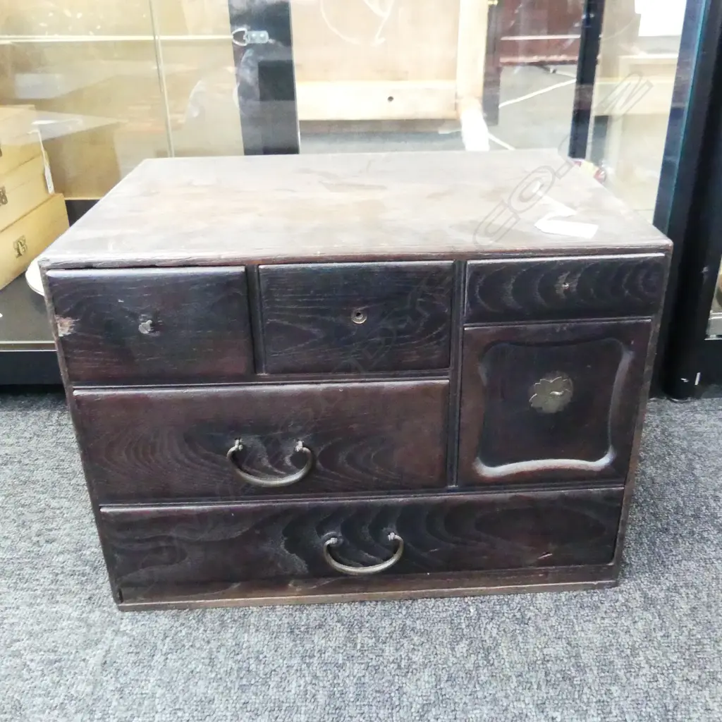 OLD JAPANESE SEWING BOX / CHEST AF Image 1++