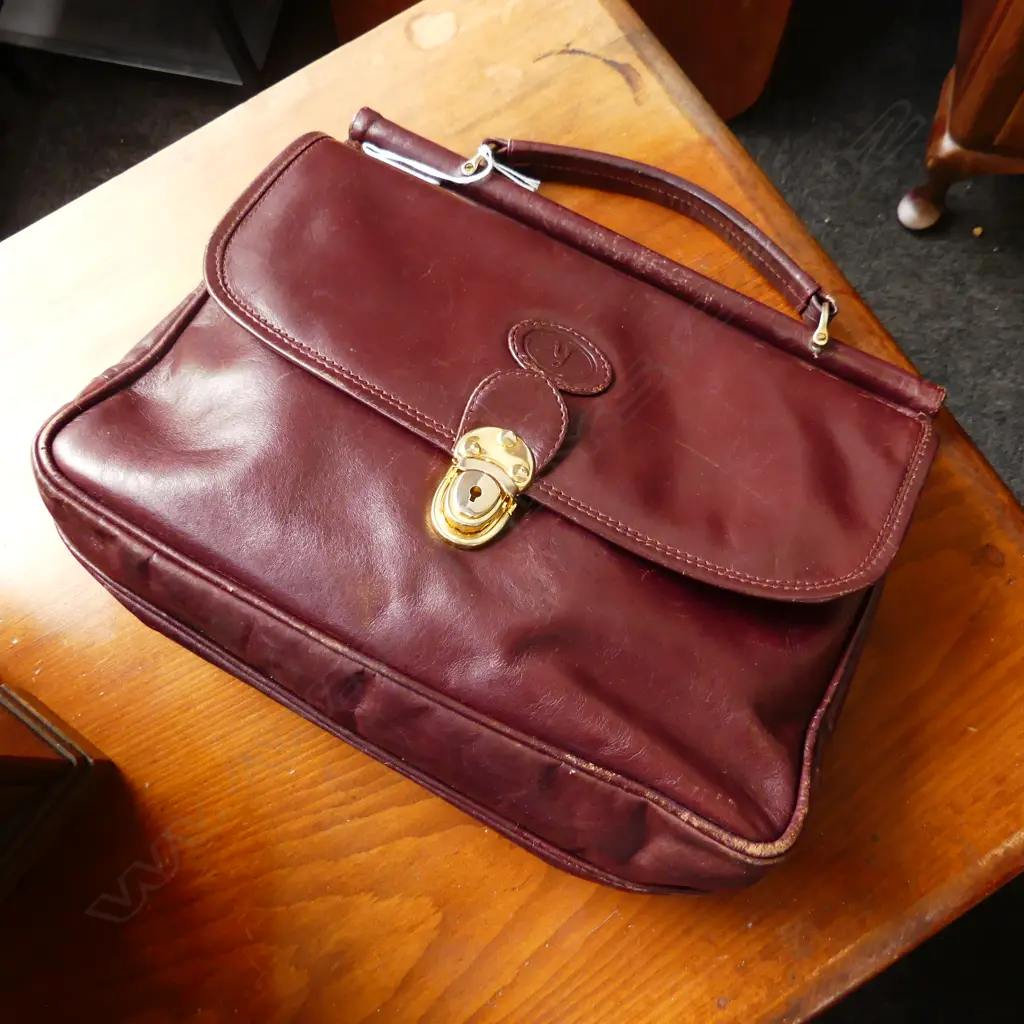 BROWN LEATHER BAG W.310mm Image 1++