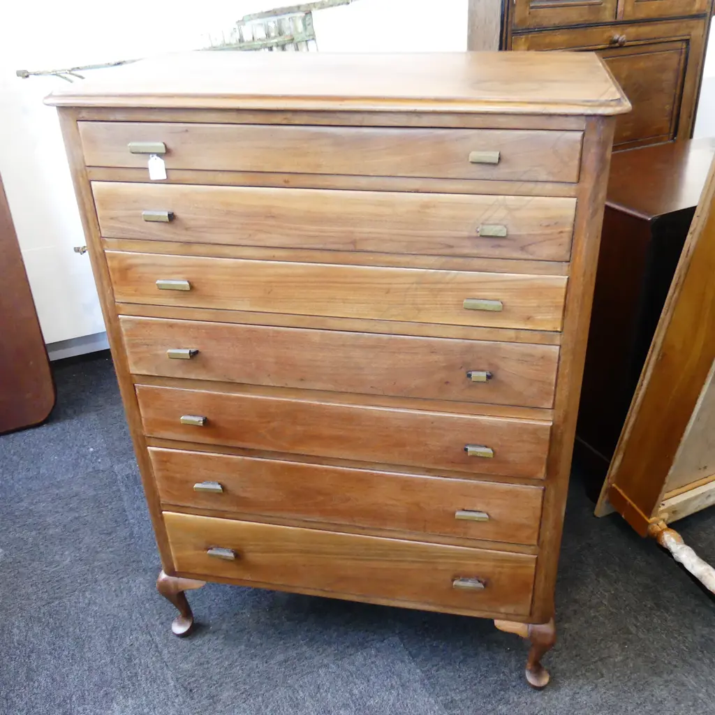 REFINISHED MAHOGANY TALL BOY 910x490x1270mm Image 1++