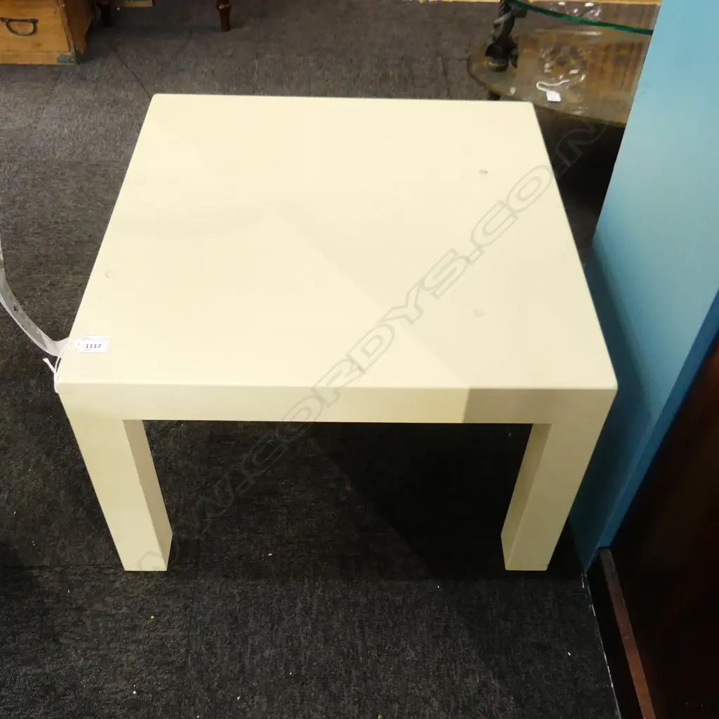 CREAM PAINTED LOW SIDE TABLE 590x590x400mm Image 1++