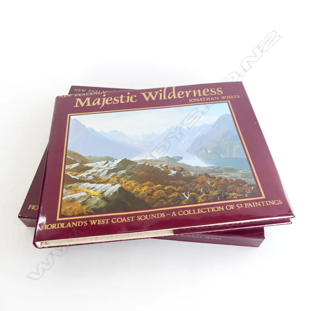 CASED ART BOOK; JONATHAN WHITE, NZs MAJESTIC WILDERNESS, ORAKAU HOUSE 1980, 325x390mm  Image 1++