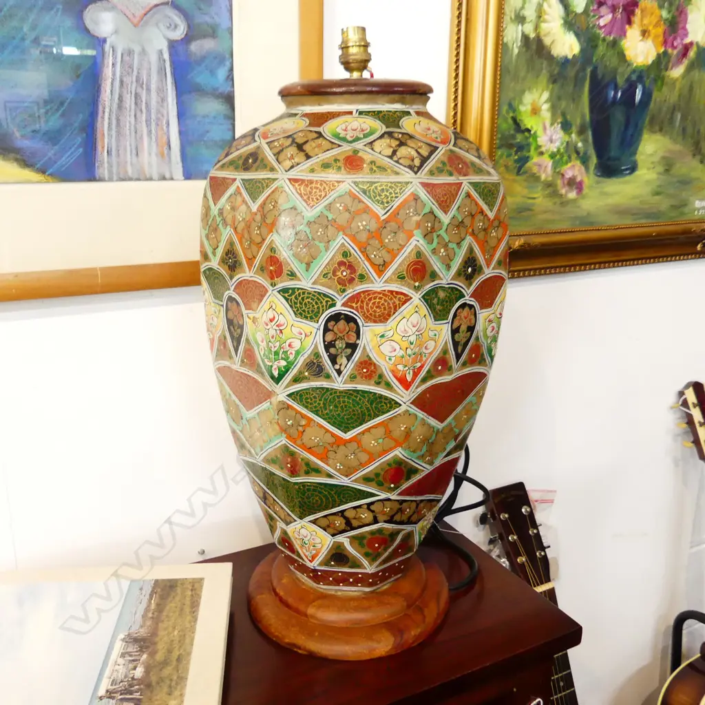 HAND PAINTED HIDE LAMP H.620mm Image 1++