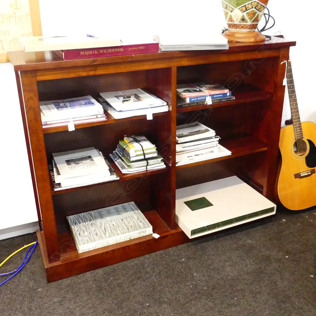OAK BOOKCASE WITH ADJUSTABLE SHELVES H 1000 X W 1500 MM Image 1++