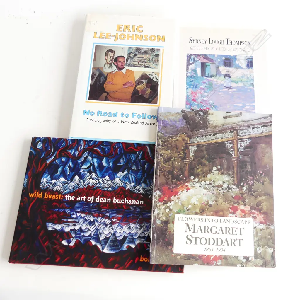 4 NZ ART BOOKS: S.L. THOMPSON + E. LEE-JOHNSON + M STODDART + DEAN BUCHANAN signed Image 1++
