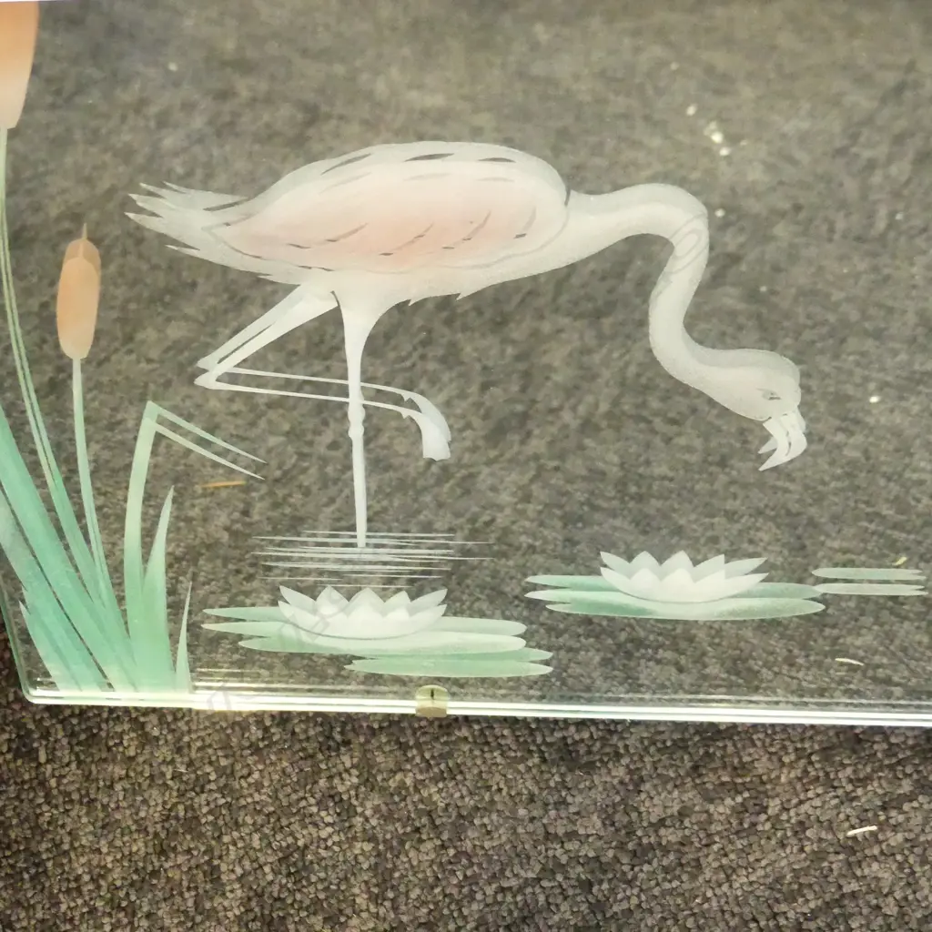 VINTAGE FLAMINGO ETCHED MIRROR 405x910mm Image 1++