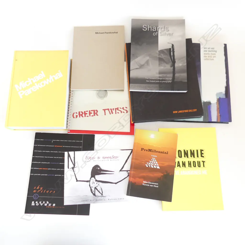 10 ART BOOKS; BNZ, GOW LANGSFORD, PAUL THOMPSON, PAREKOWHAI, 2x GREER TWISS, 2x VAN HOUT, 2 CANTERBURY ART Image 1++