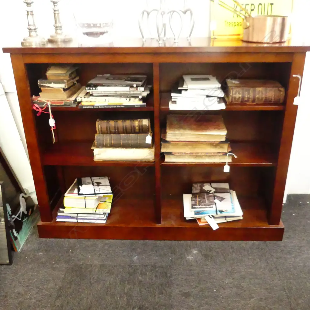 OAK BOOKCASE WITH ADJUSTABLE SHELVES H 1000 X W 1500 MM Image 1++
