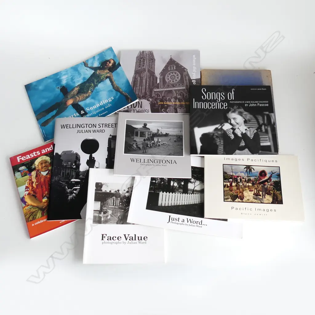 10 NZ PHOTOGRAPHY BOOKS: 2x JOHN PASCOE, 2x GLENN JOWITT, 4x JULIAN WARD, 2x JANE ZUSTERS Image 1++