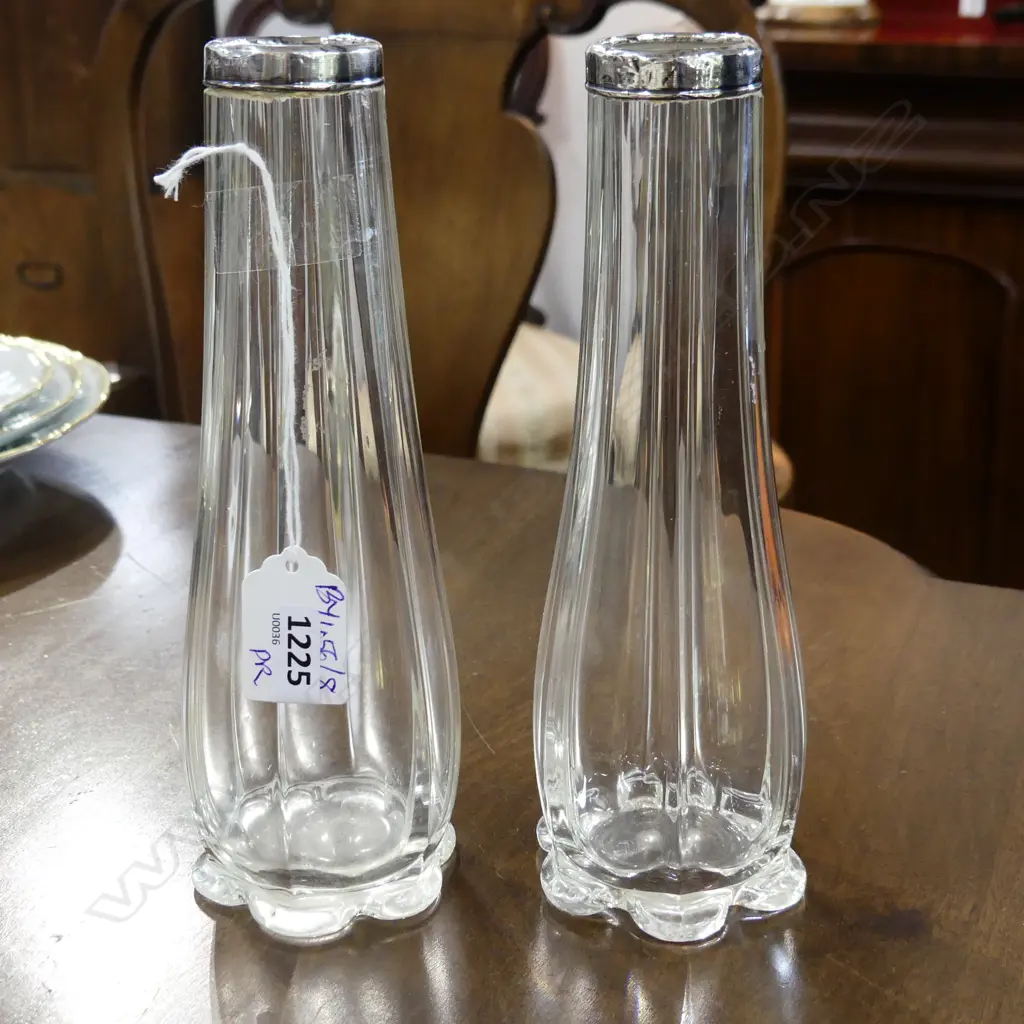 PR STG RIMMED GLASS VASES H.210mm, LONDON 1925 Image 1++