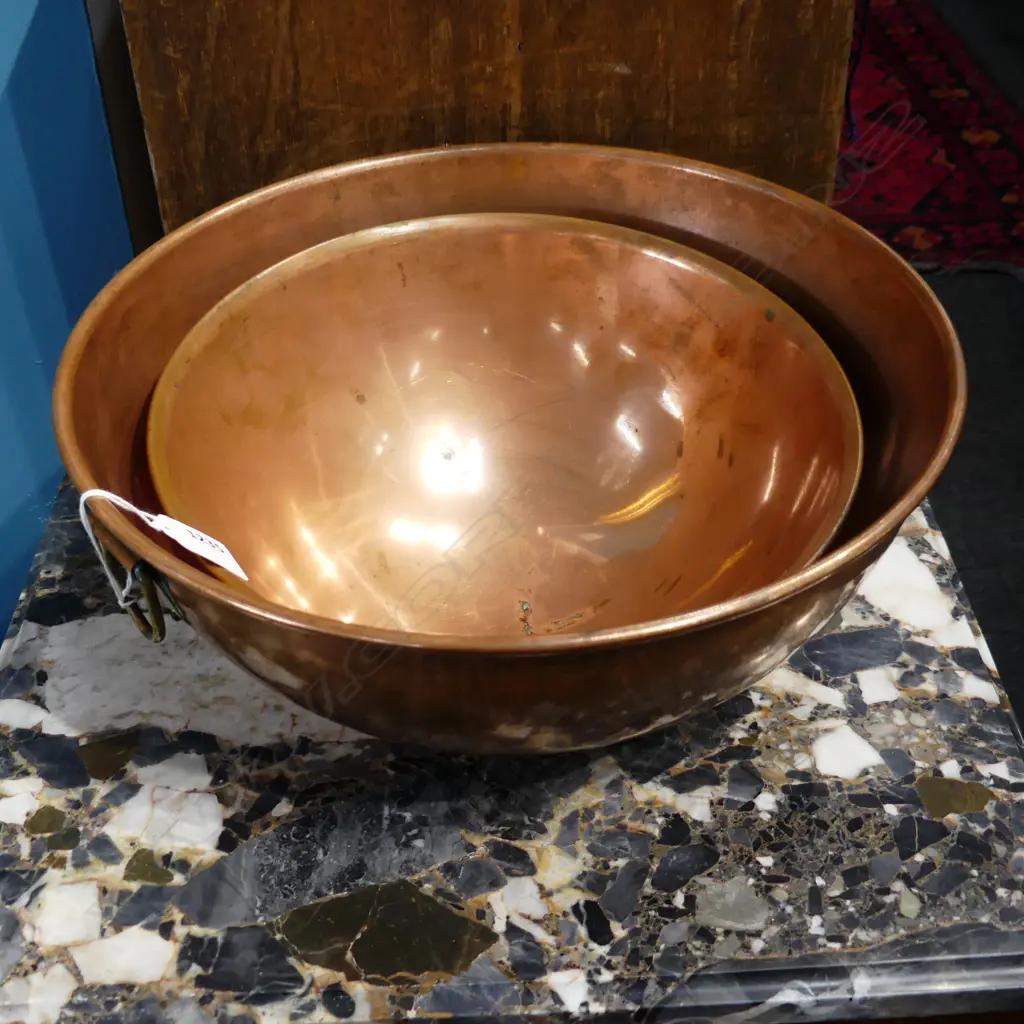2 ST. CLAIR COPPER MIXING BOWLS 325 / 265mm dia Image 1++