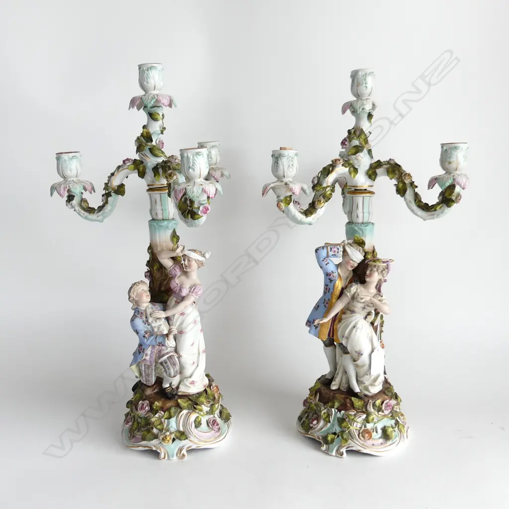PR ANTIQUE CANDELABRAS - SOME LOSSES & REPAIR H.490mm Image 1++