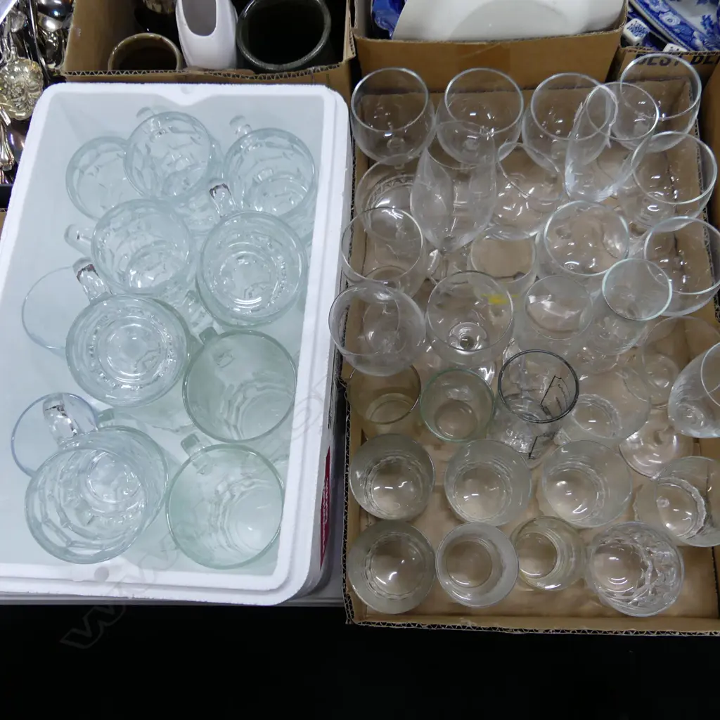 2 BOXES BEER & WINE GLASSES ETC Image 1++