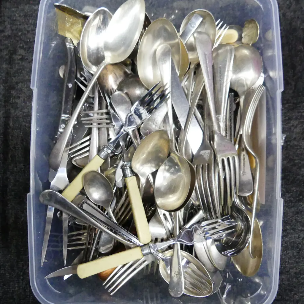 BOX LOT OLD CUTLERY Image 1++