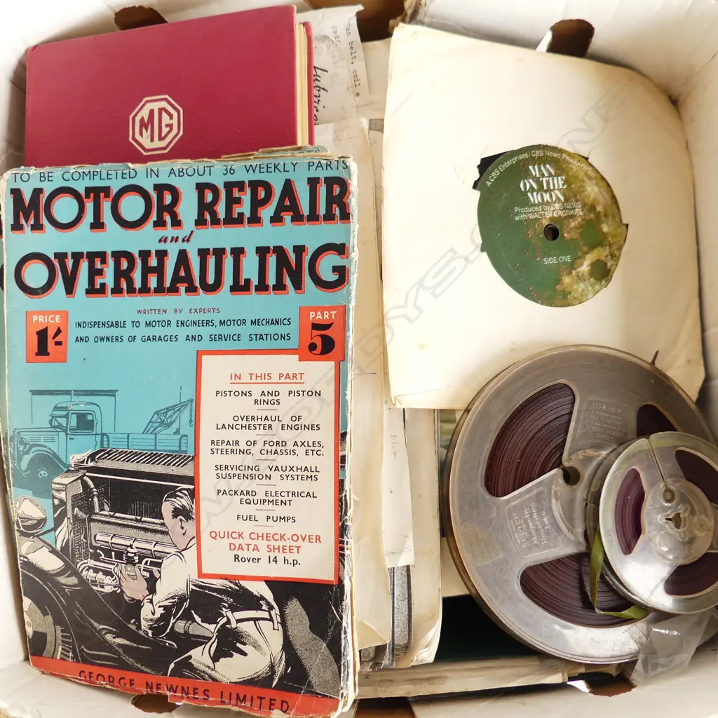 BOX LOT VINTAGE MOTORING MAGAZINES; MANUALS ETC Image 1++