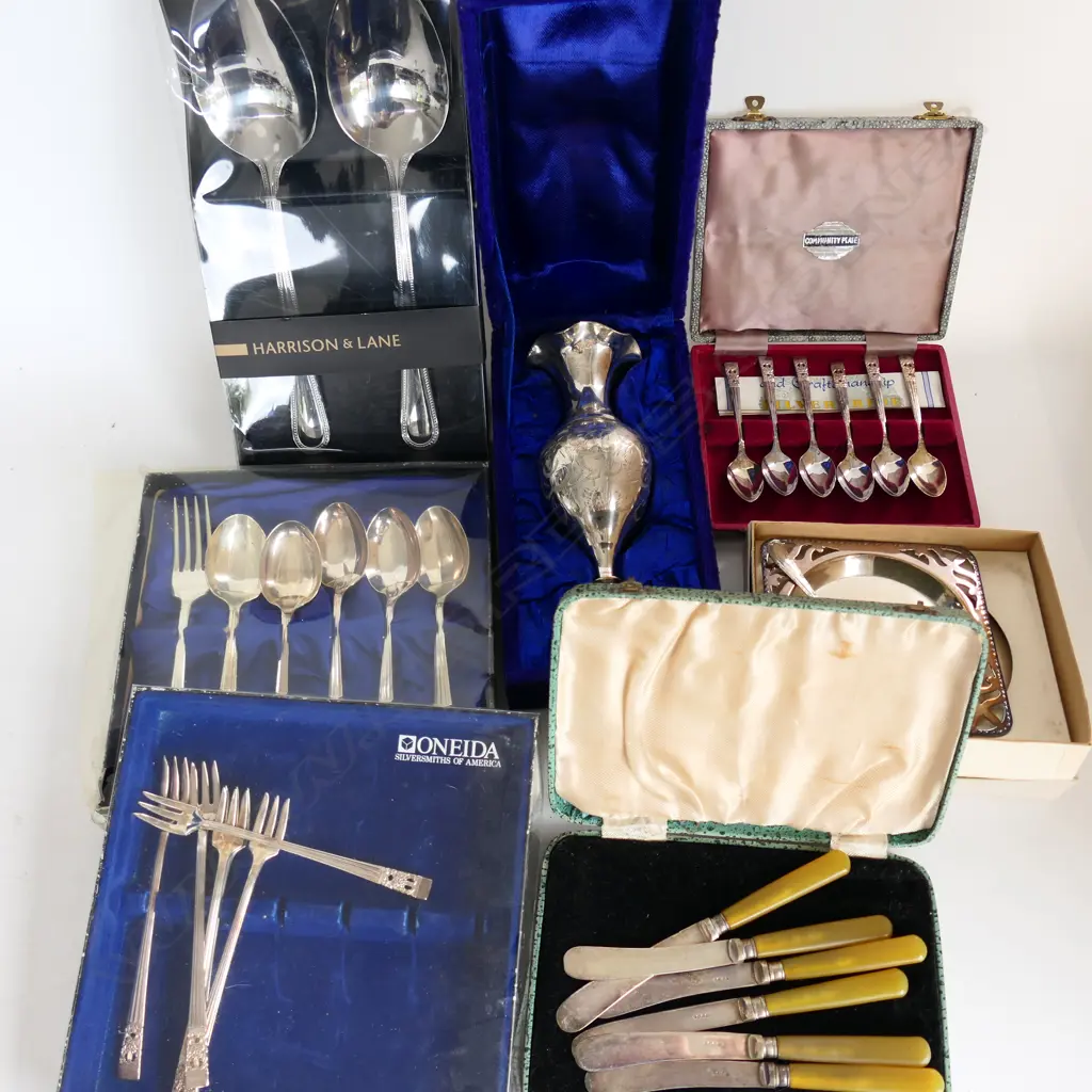 7 SETS SILVER PLATE CUTLERY, VARIOUS TYPES Image 1++