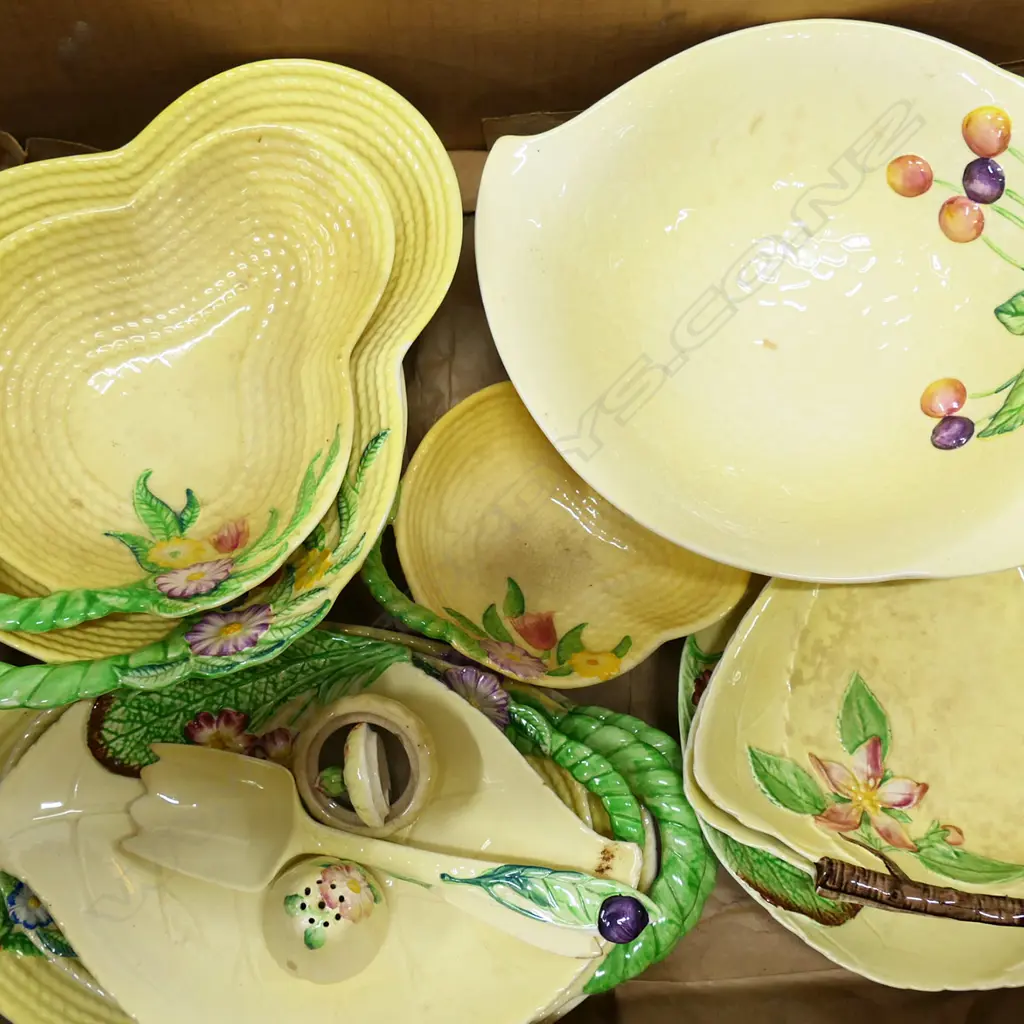 COLLECTION OF 16 PCS YELLOW FLORAL CARLTON WARE CHINA Image 1++