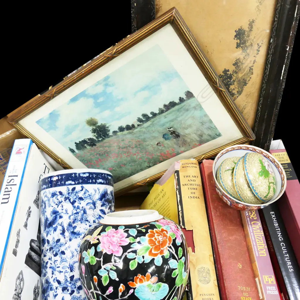 BOX LOT ASIAN ART BOOKS, CHINESE CERAMICS ETC Image 1++
